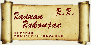 Radman Rakonjac vizit kartica